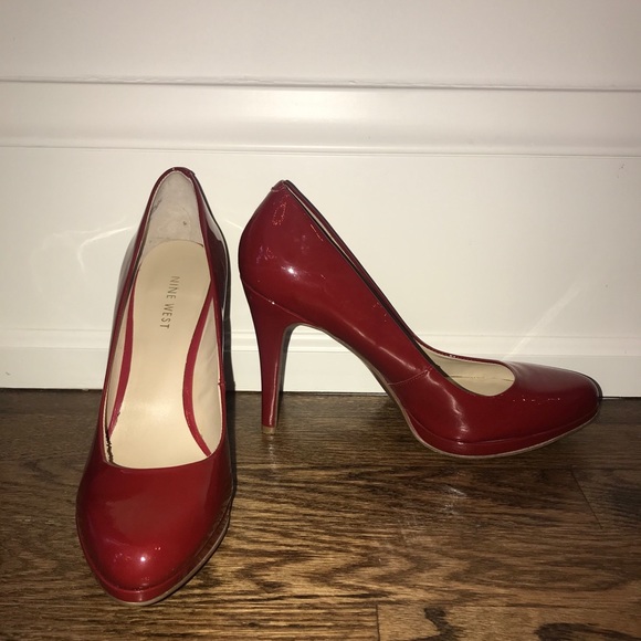 Nine West Shoes Nine West Burgundy Patent Leather Heelspumps